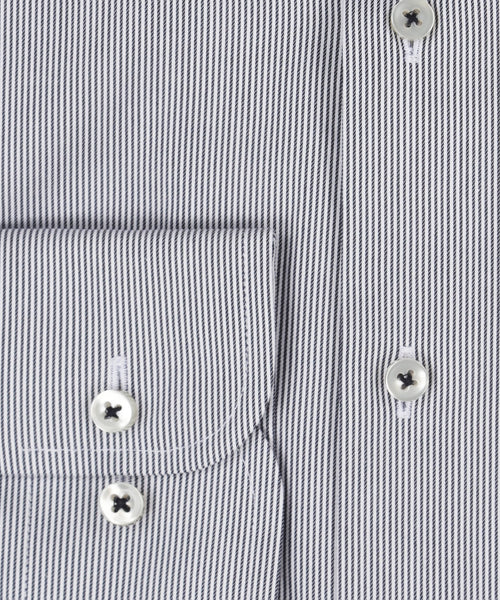 Overhemd gestreept semi spread boord | Blauw