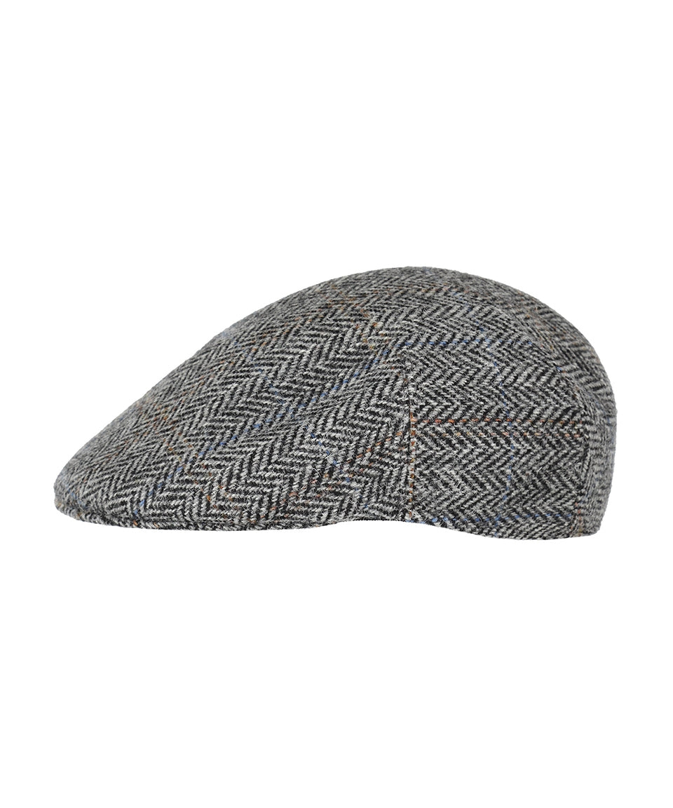 Jockey Tweed Cap | Grijs Herringbone Tweed
