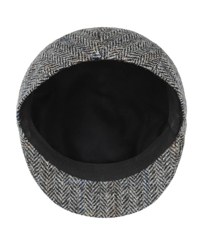Jockey Tweed Cap | Grijs Herringbone Tweed