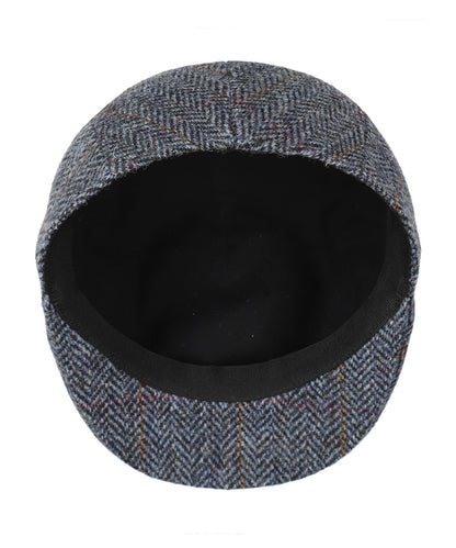 Jockey Tweed Cap | Blauw Herringbone Overcheck