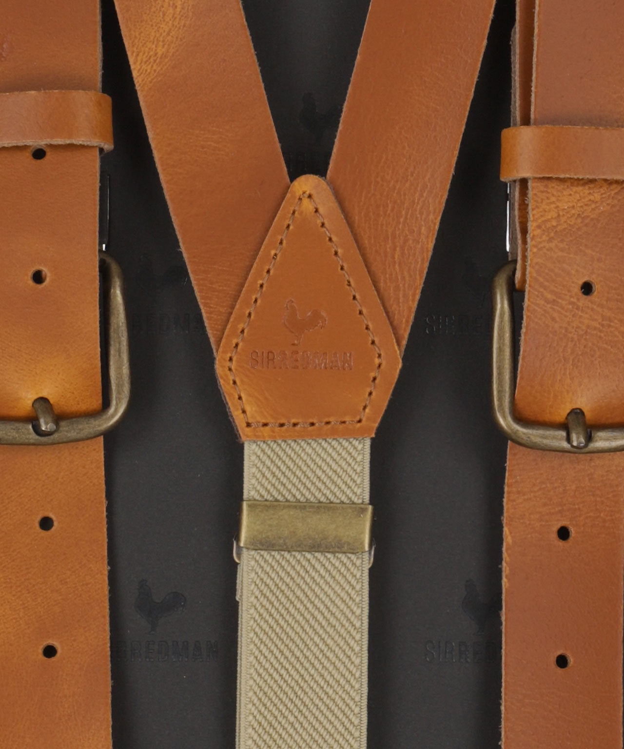 Leather 2-in-1 braces with clips and tabs | Brown