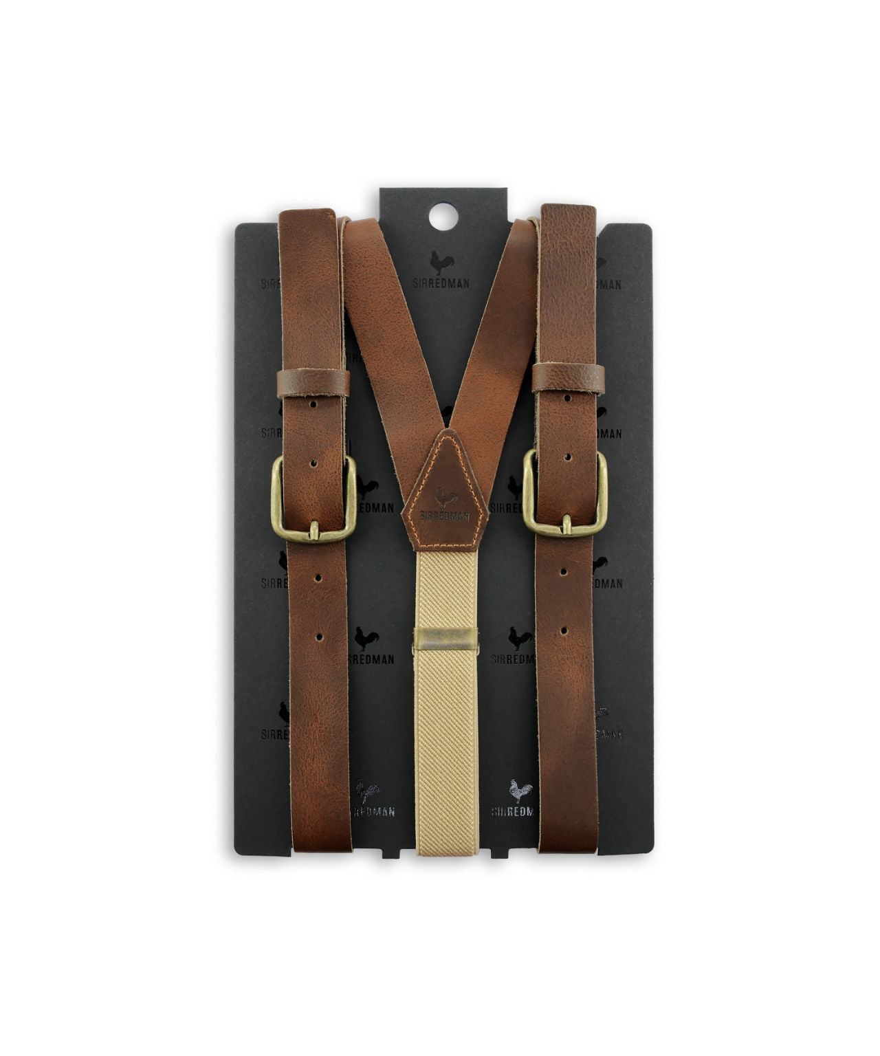 Leder-Hosenträger, 2-in-1, mit Clips und Laschen | Braun