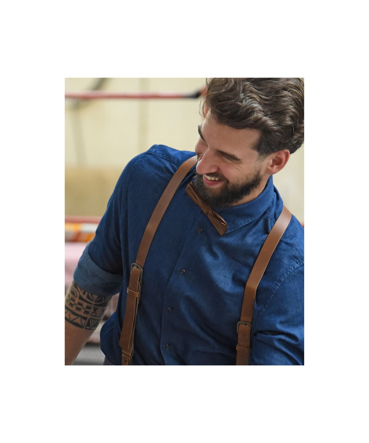 Leder-Hosenträger, 2-in-1, mit Clips und Laschen | Braun