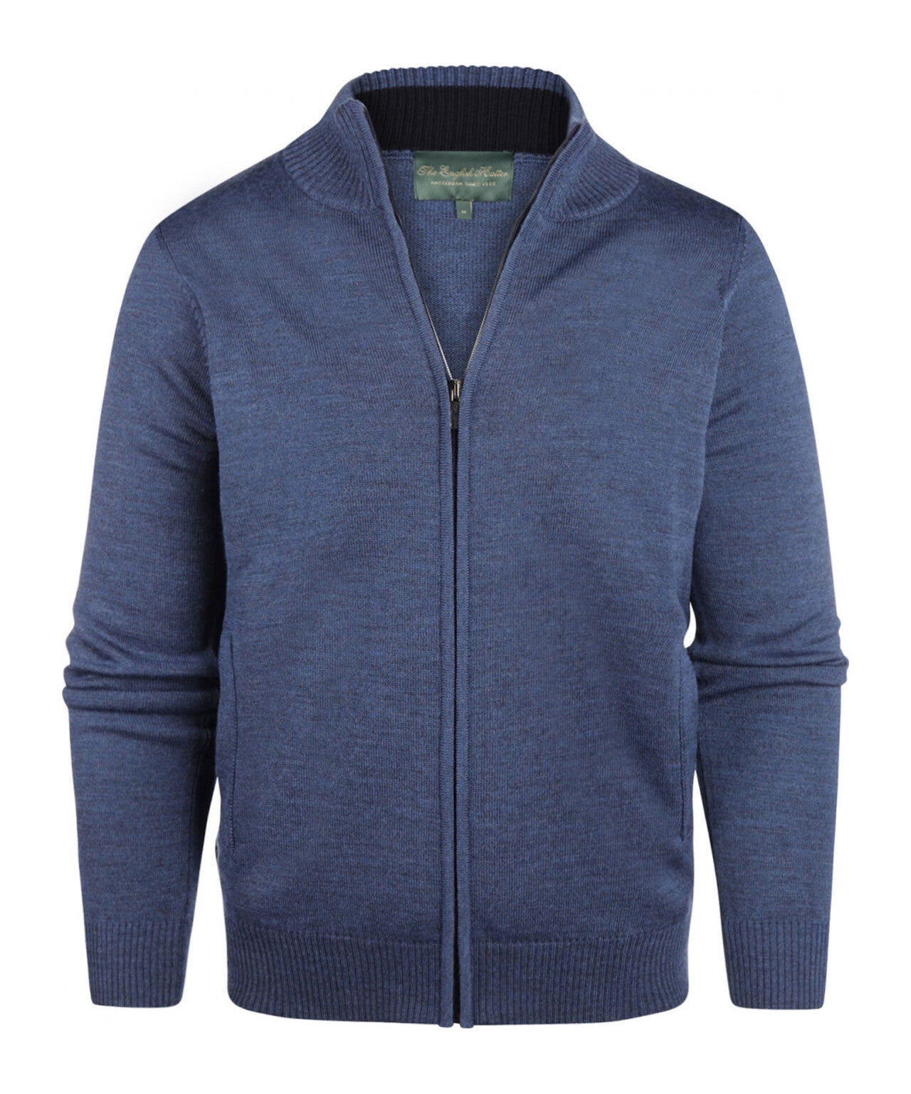 Merino Rits Vest | Blauw Melange