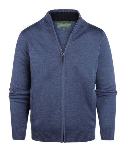 Merino Rits Vest | Blauw Melange
