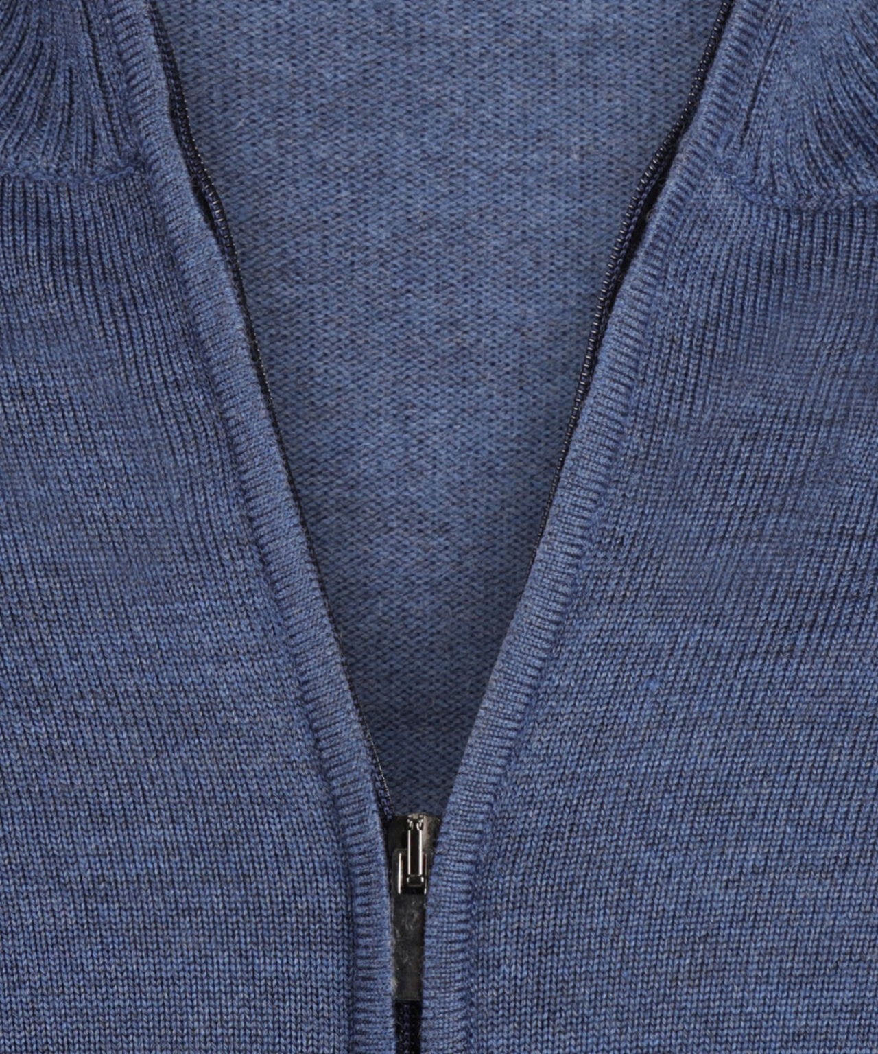 Merino Rits Vest | Blauw Melange