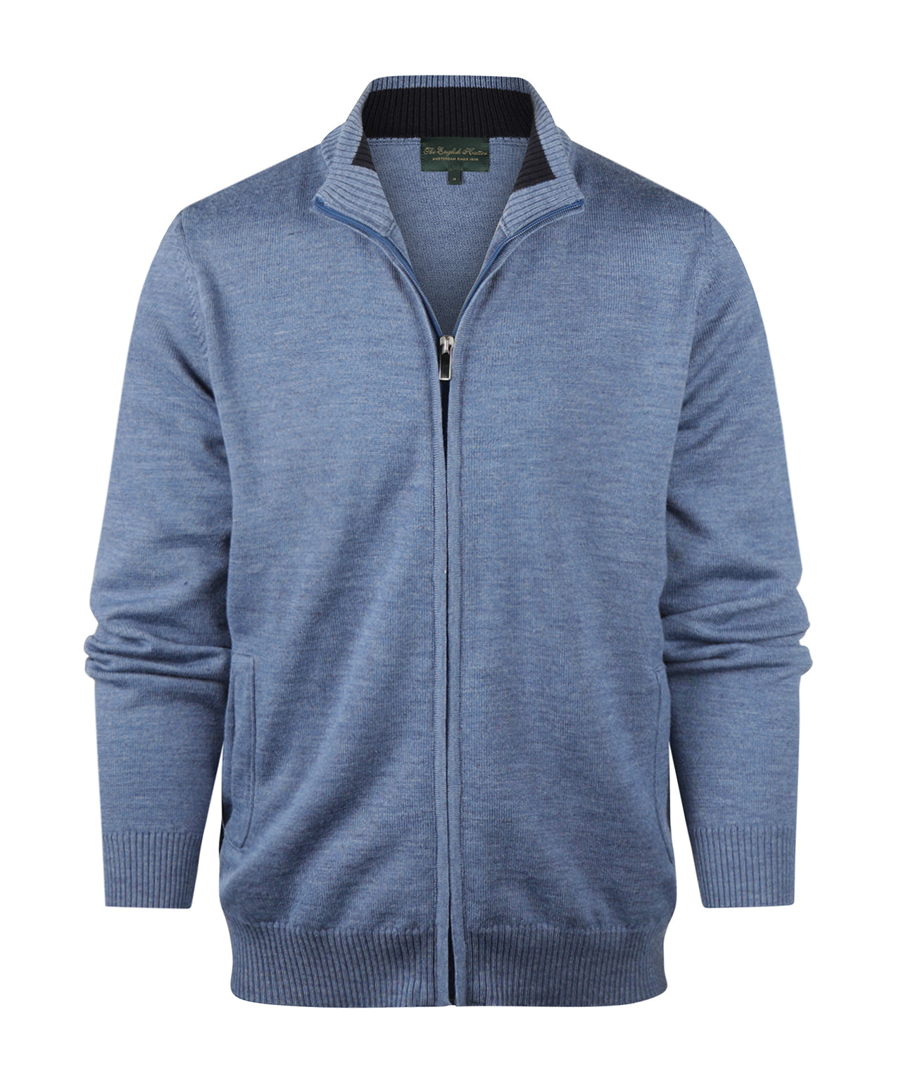 Merino Zip-Up Vest | Blue Mix