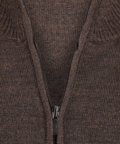 Merino-Reißverschlussweste | Braun