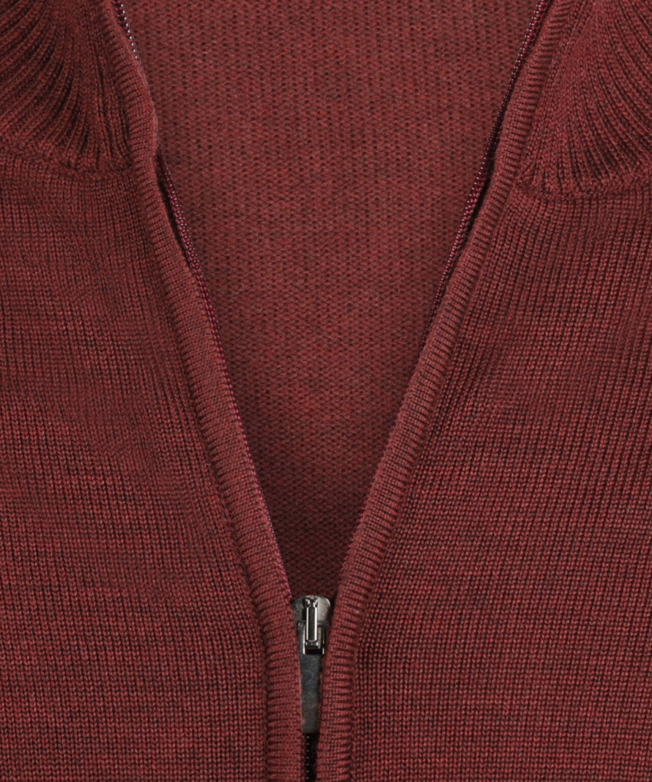 Merino Rits Vest | Rood Melange