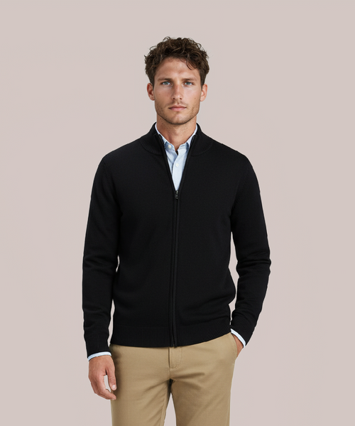 Merino Zip Vest | Navy Blue