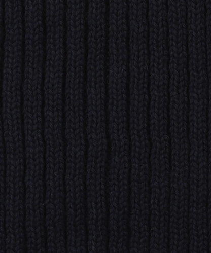 Ribbed merino scarf | Navy Blue