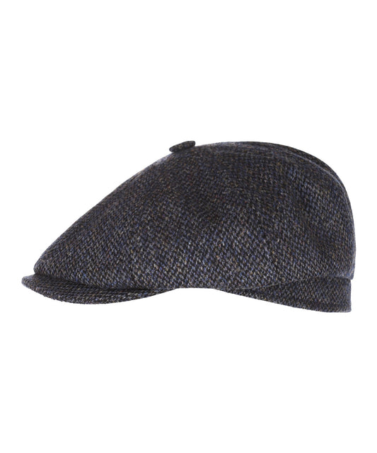 Tweed-Ballonmütze | Marineblau