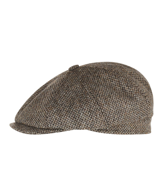 Tweed-Ballonkappe | Braun
