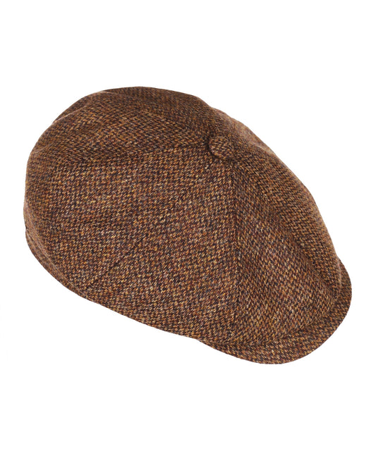 Tweed-Ballonkappe | Braun