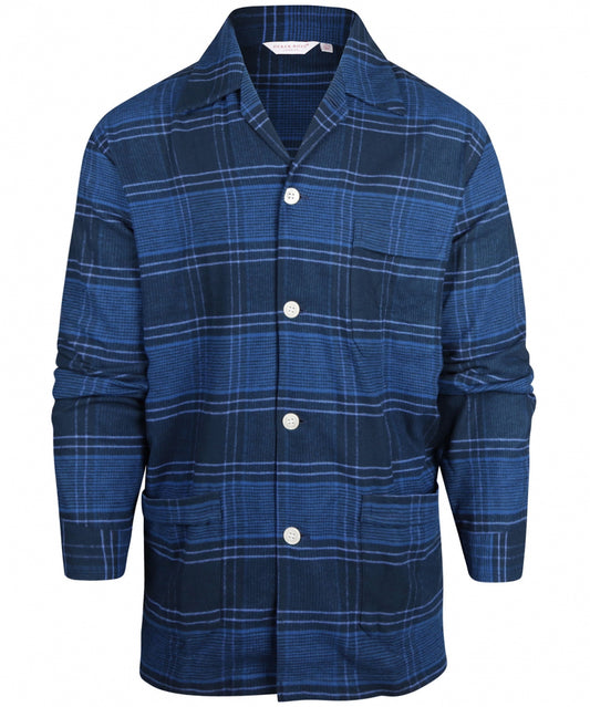 Derek Rose Flanell-Pyjama-Set | Blau