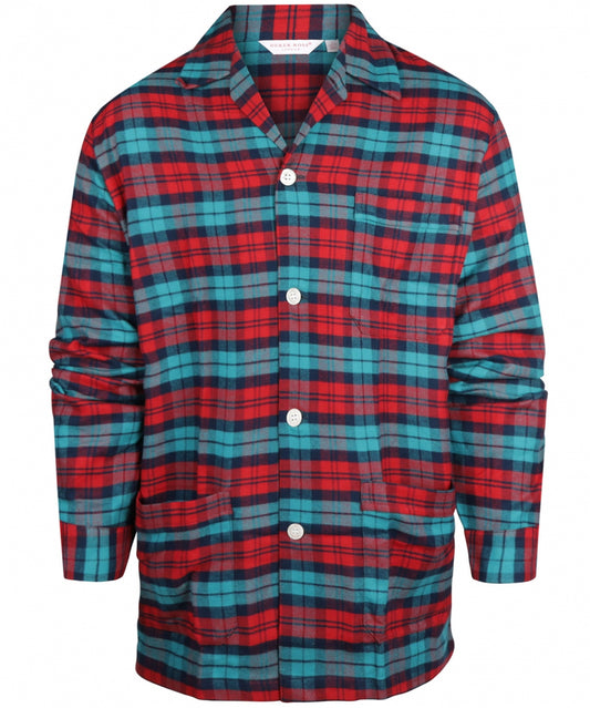 Derek Rose Flanell-Pyjama-Set | Rot