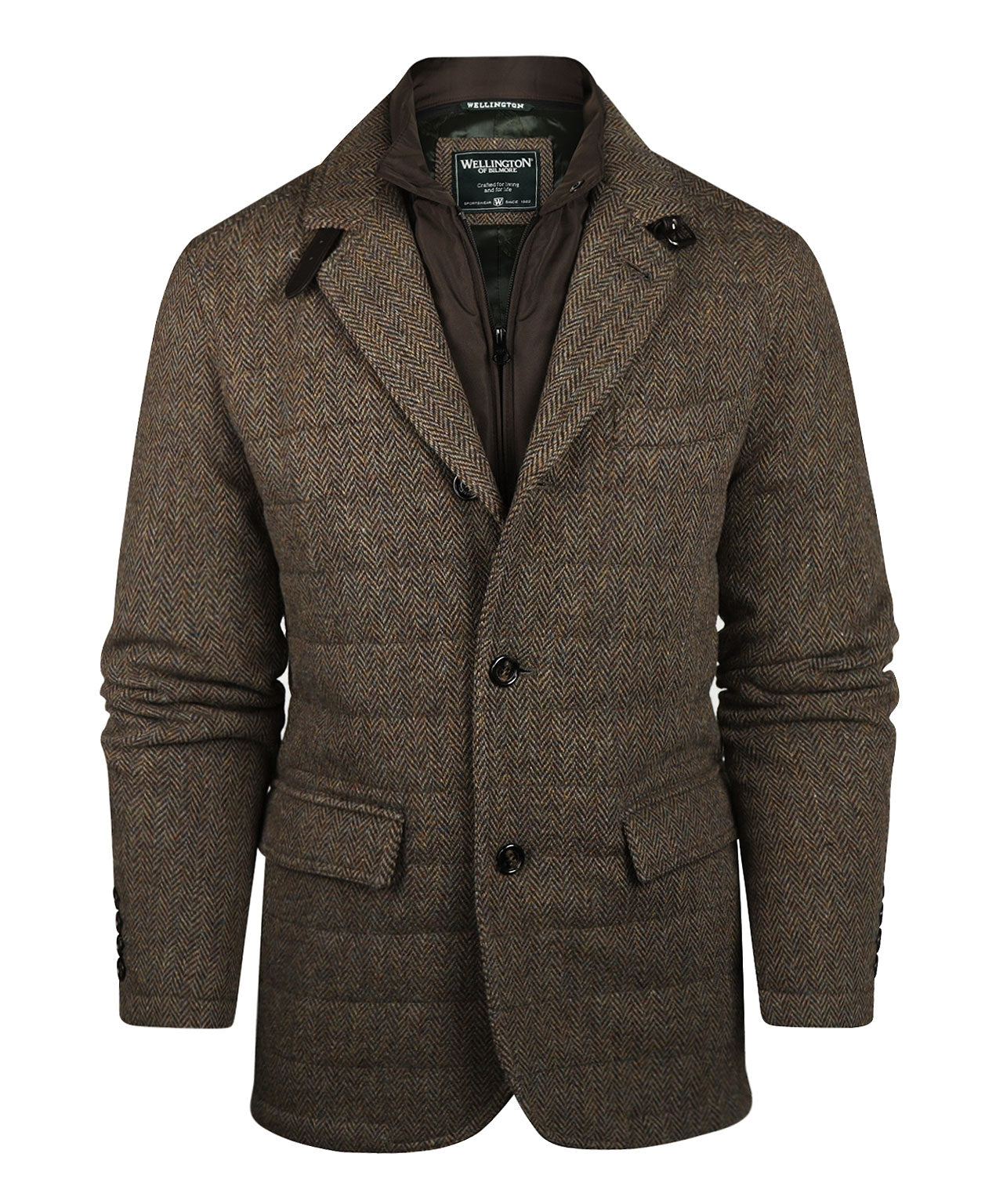 Jack Austria | Groen/Bruin melange herringbone