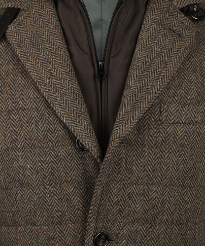 Jack Austria | Groen/Bruin melange herringbone
