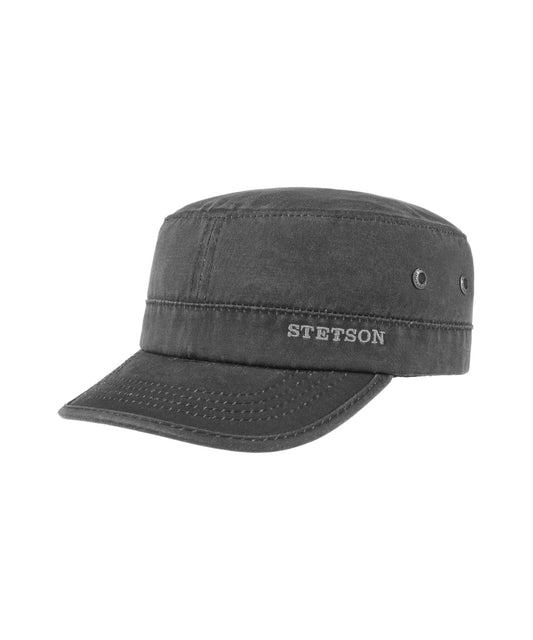 Army Cap Leather Look | Black