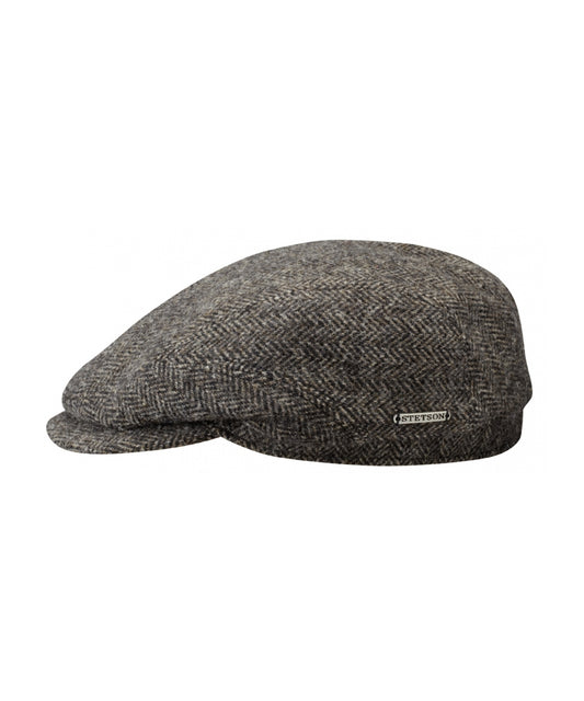 Stetson Driver Cap Fischgrätmuster | Dunkelgraues Fischgrätmuster