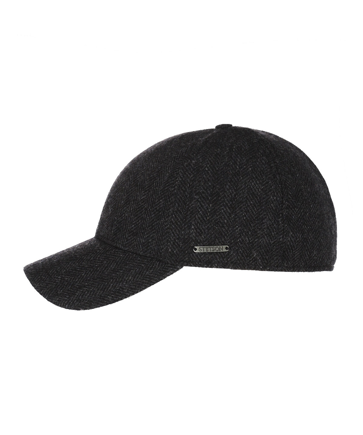 Baseball Cap Wool Herringbone | Zwart Herringbone