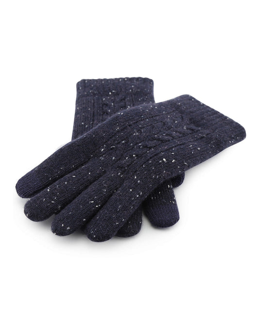 Zopfstrickhandschuh | Marineblau