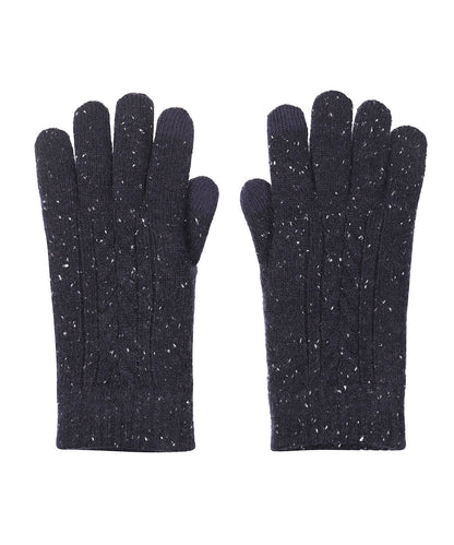 Zopfstrickhandschuh | Marineblau