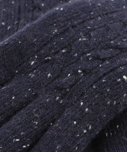 Zopfstrickhandschuh | Marineblau
