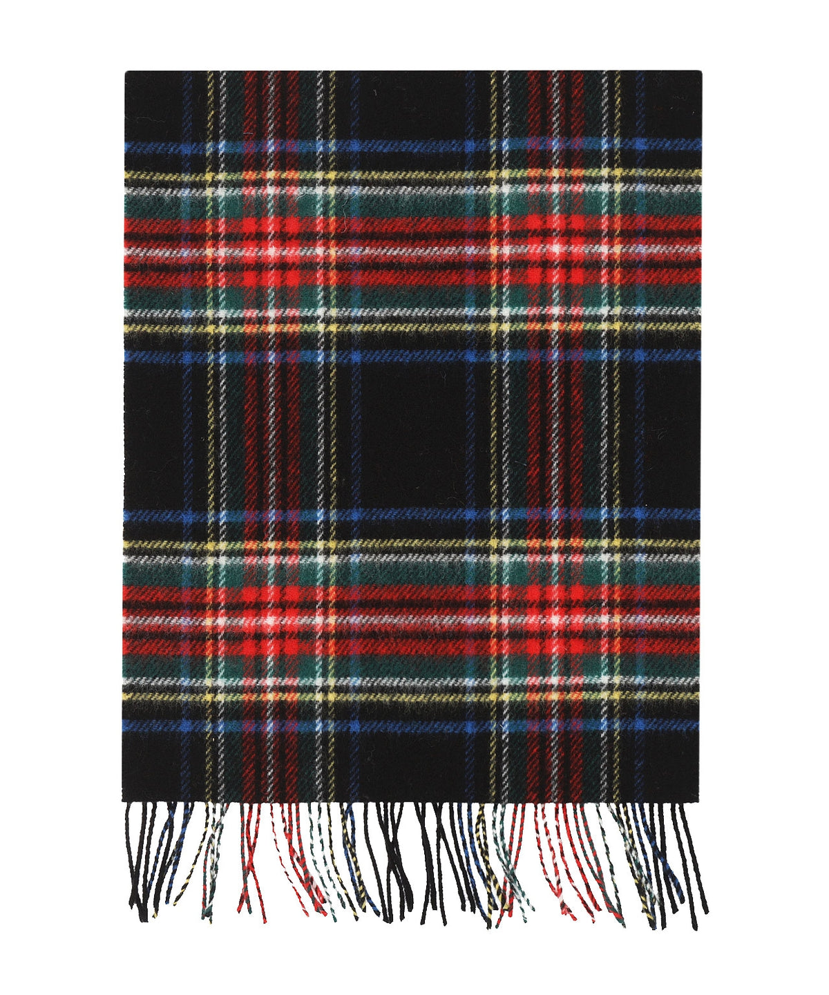 Karierter Lammwollschal | Schwarzer Stewart-Tartan