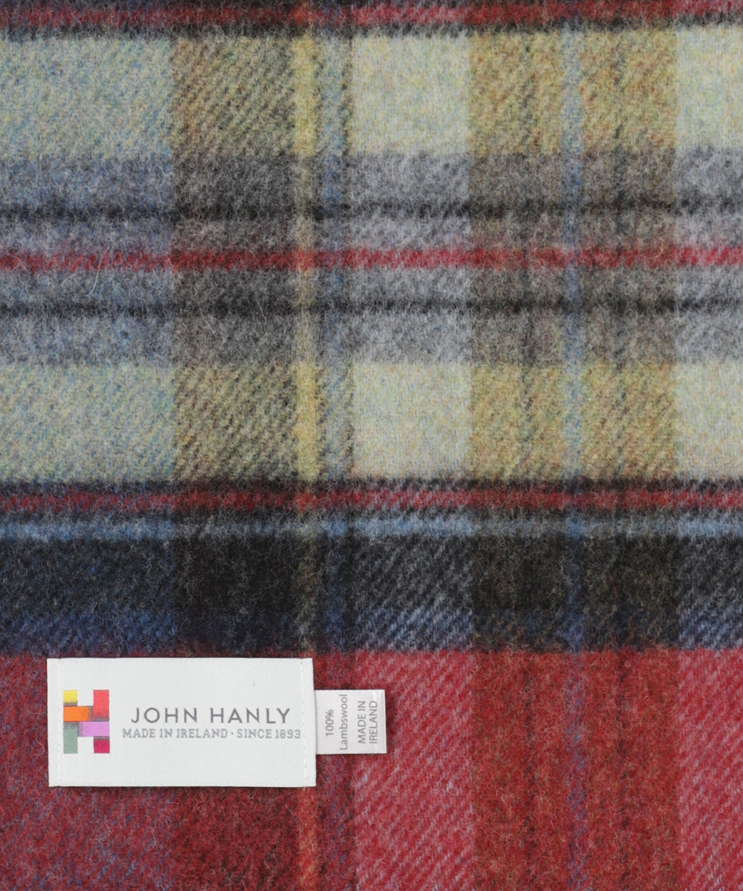 Checked Lambswool Scarf | Red Straw Graphite Plaid