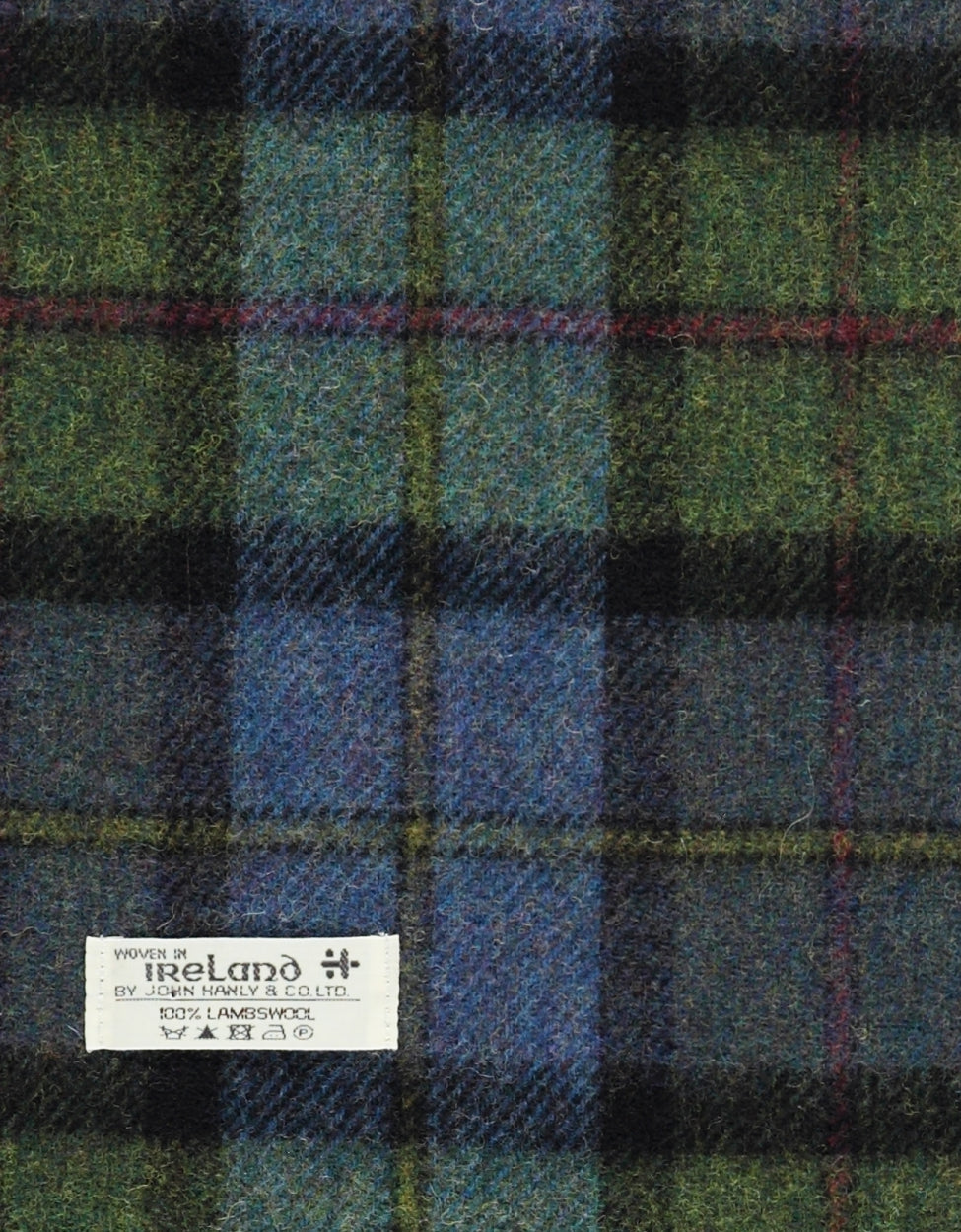 Lambswool Scarf | Denim Green Tartan