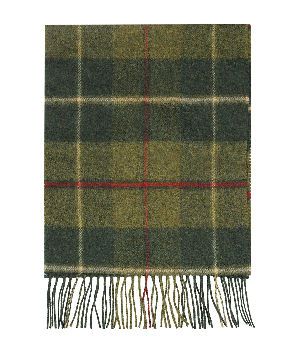 Lambswool Scarf | Country Green Red Cream Plaid