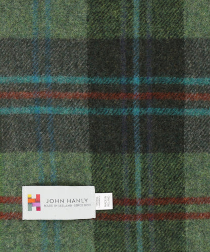Lambswool Scarf Long | Green Red Overcheck Plaid
