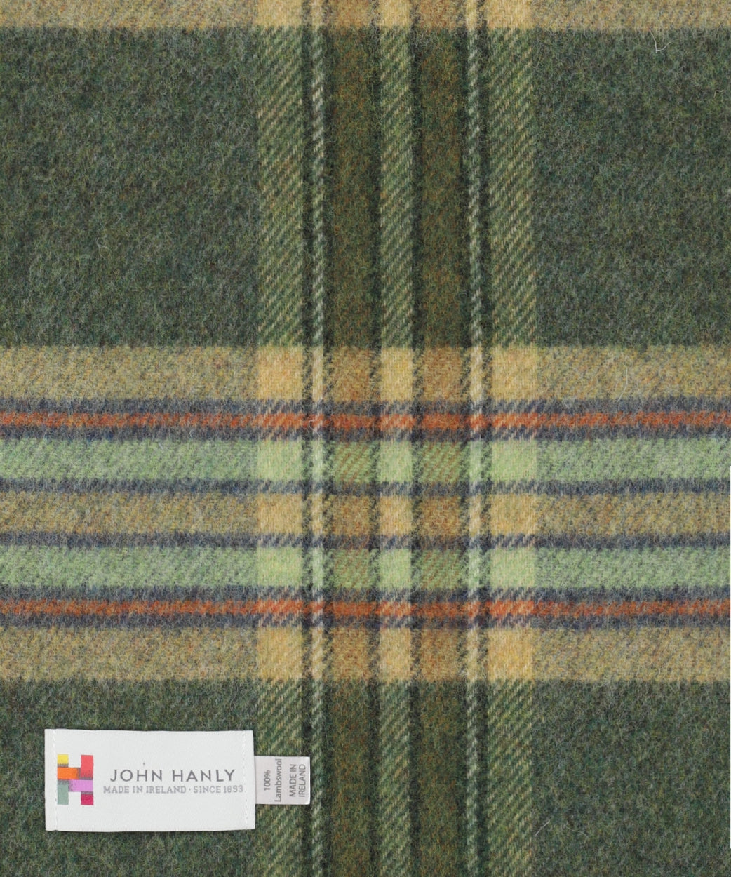 Lambswool Scarf Long | Dark Green Mint Mustard Check