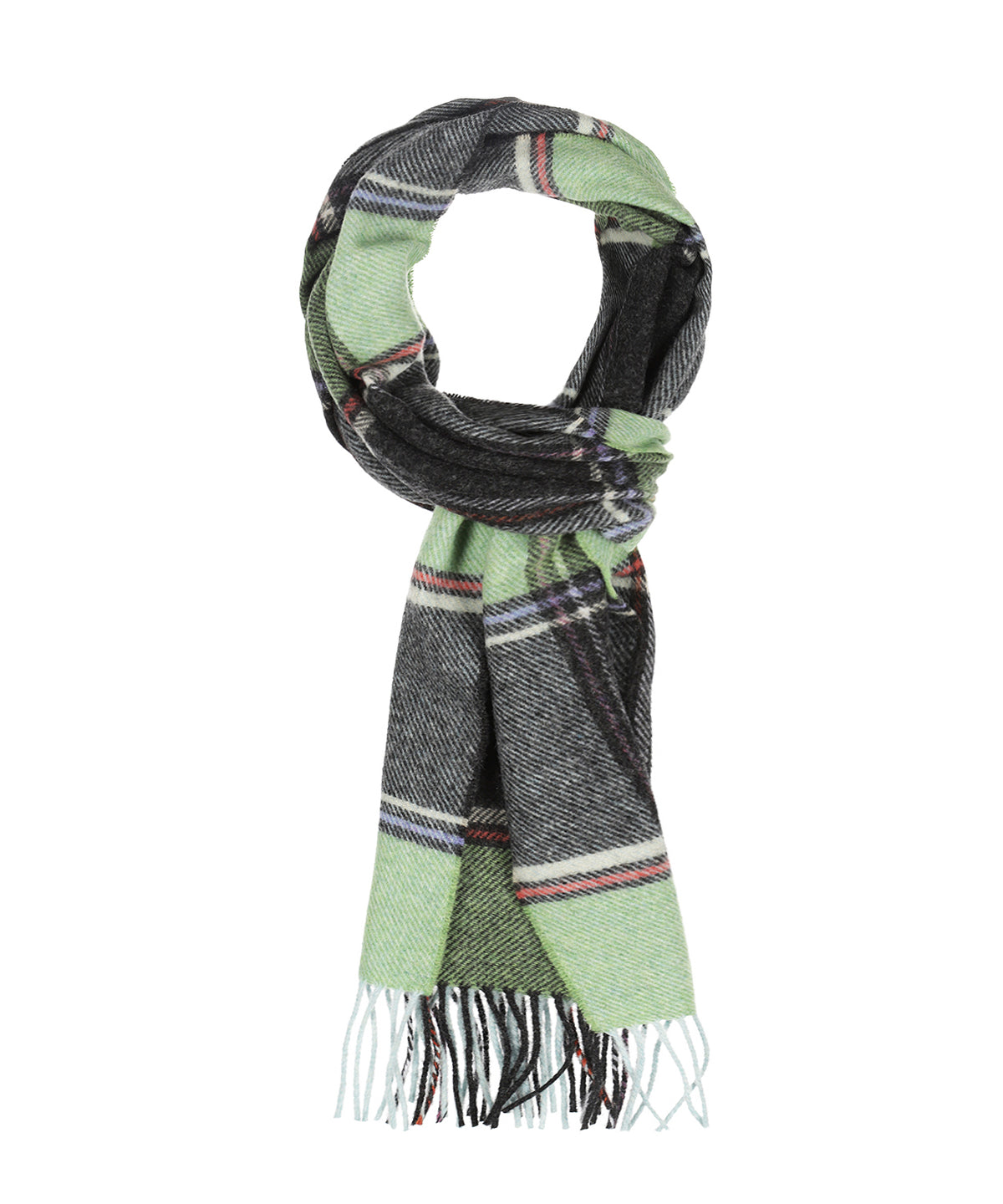 Lambswool Scarf Long | Groen ruit