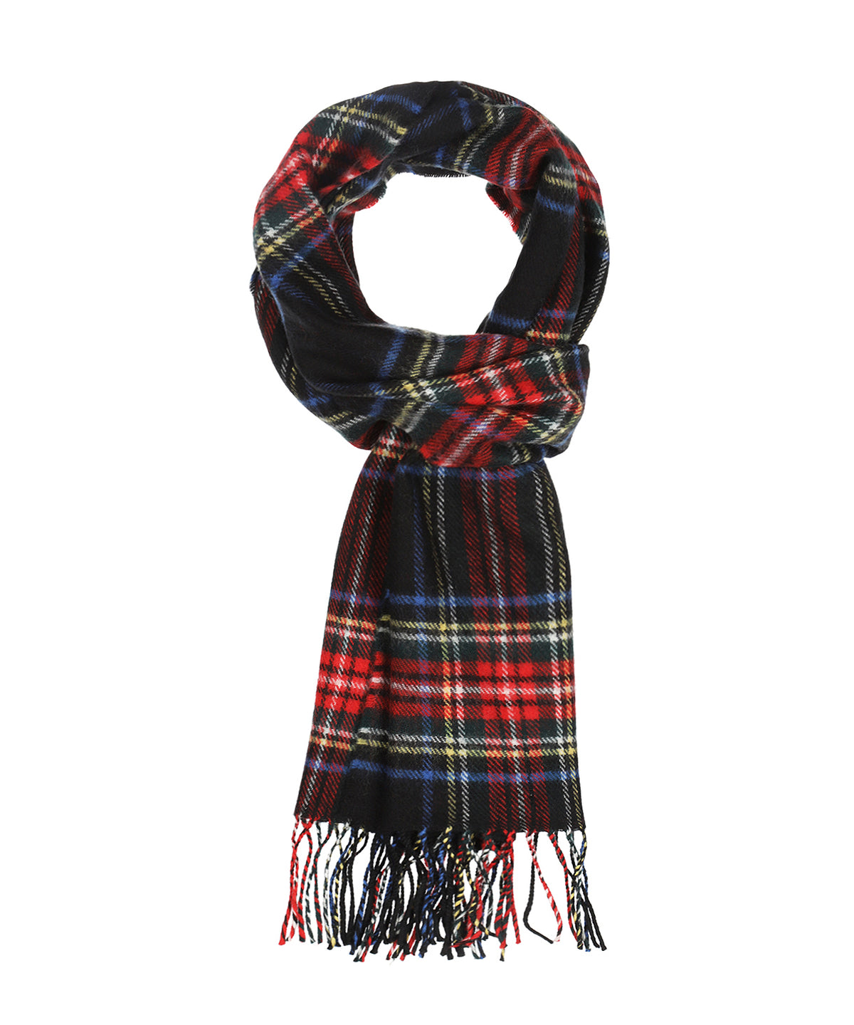 Merino Luxury Wool Scarf | Zwart Rood ruit