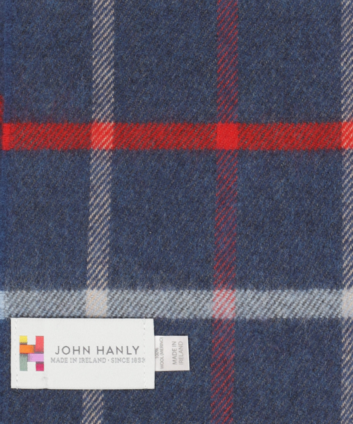 Merino Luxury Wool Scarf | Denim Rood ruit