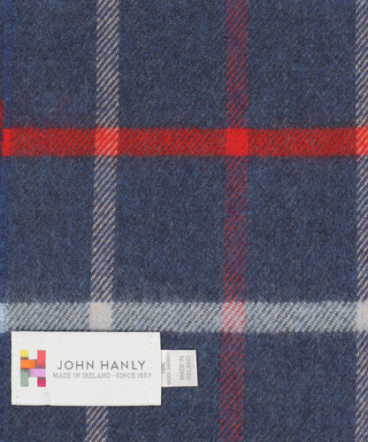 Merino Luxury Wool Scarf | Denim Rood ruit