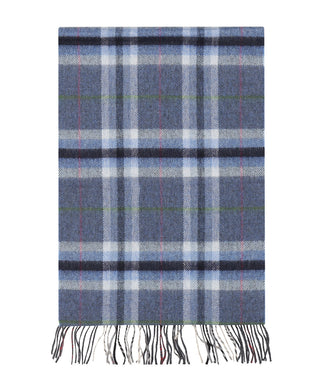 Merino Luxury Wool Scarf | Denim Gray Plaid