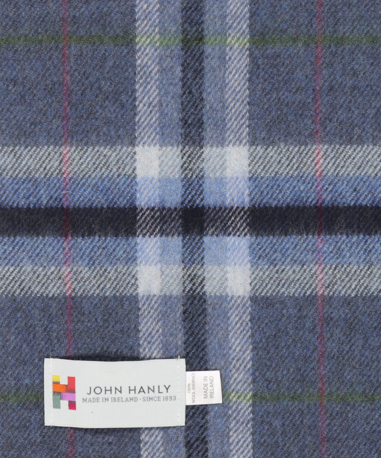 Merino Luxury Wool Scarf | Denim Gray Plaid