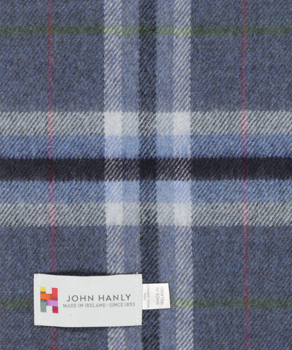 Merino Luxury Wool Scarf | Denim Gray Plaid