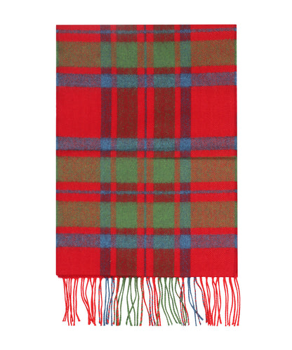 Merino Luxury Wool Scarf | Rood Groen blauw ruit