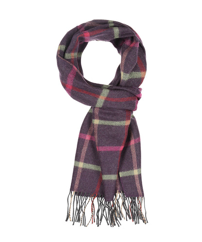 Merino Luxus-Wollschal | Aubergine kariert