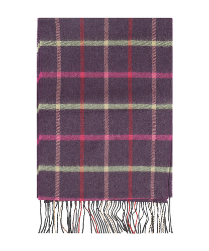 Merino Luxus-Wollschal | Aubergine kariert
