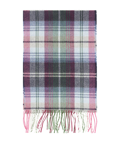 Merino Luxury Wool Scarf | Paars Groen Ecru ruit