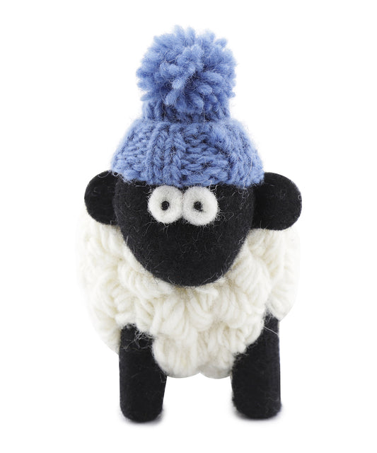 Gestricktes Schaf mit Mütze | Denimblau