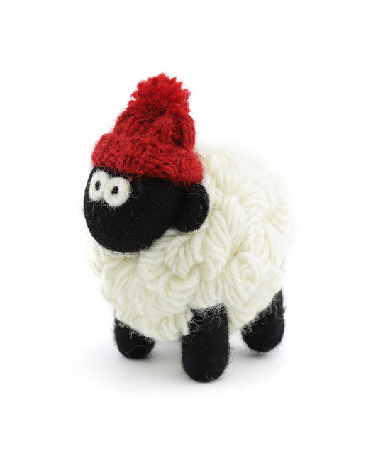 Knitted Sheep with Hat | Rood
