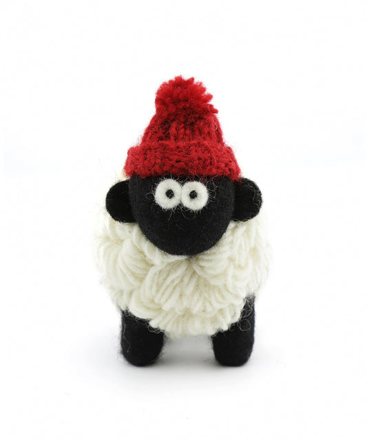 Knitted Sheep with Hat | Rood