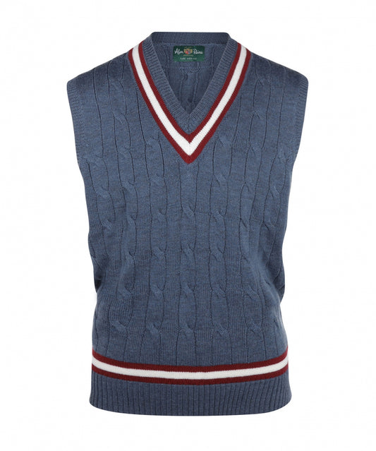 Cricket-Überwurf aus Merinowolle | Denimblau