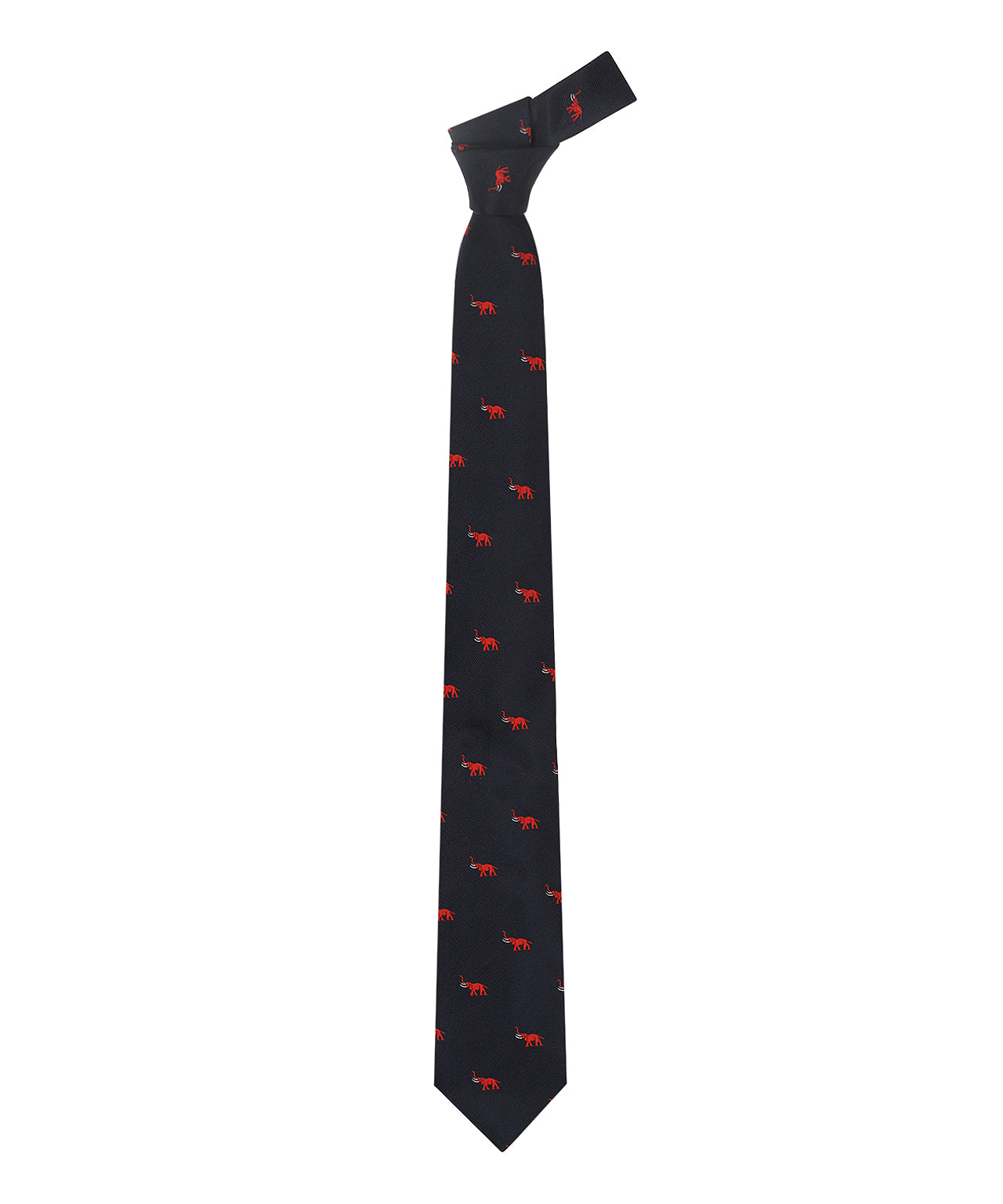 Zijden Stropdas | Navy Olifant Rood